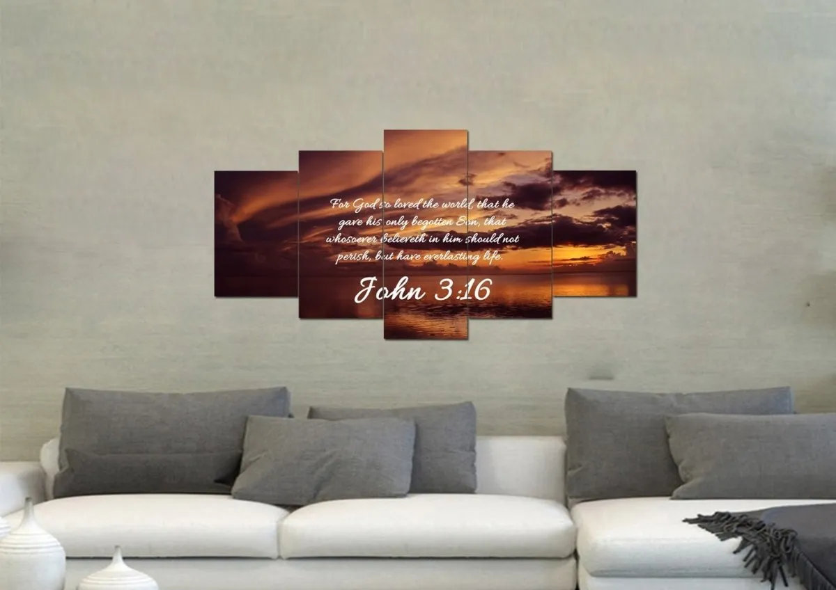 John 316 Kjv #8 Bible Verse Canvas Wall Art - Christian Canvas Wall Art