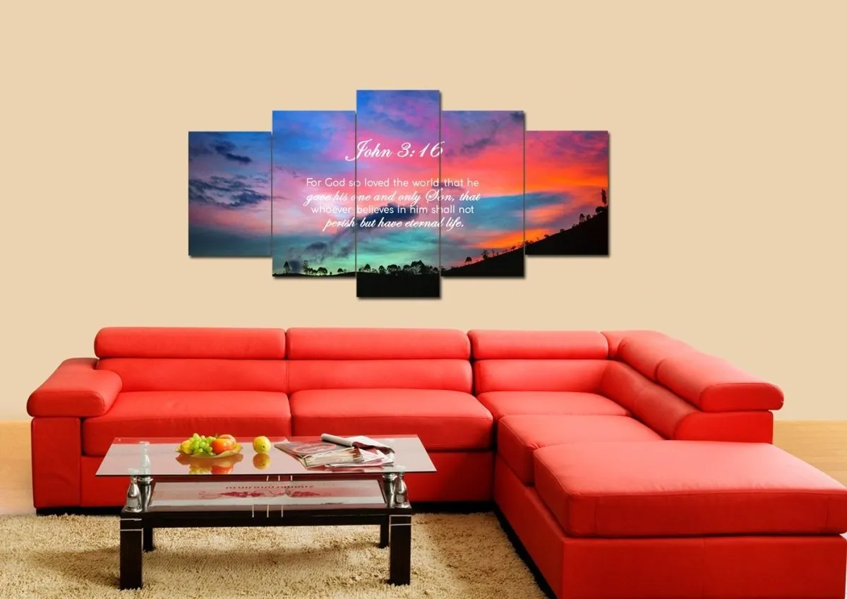 John 316 Niv #19 Bible Verse Canvas Wall Art - Christian Canvas Wall Art