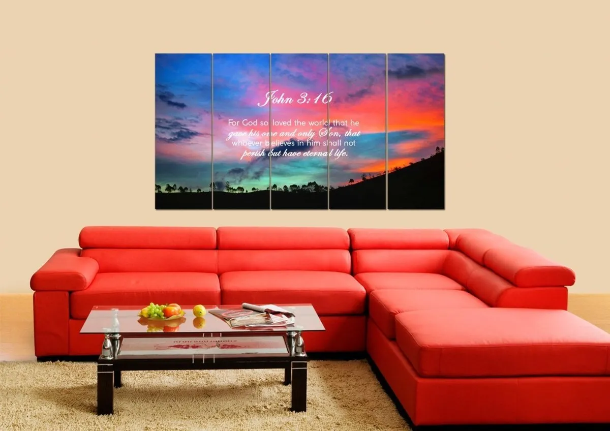 John 316 Niv #19 Bible Verse Canvas Wall Art - Christian Canvas Wall Art