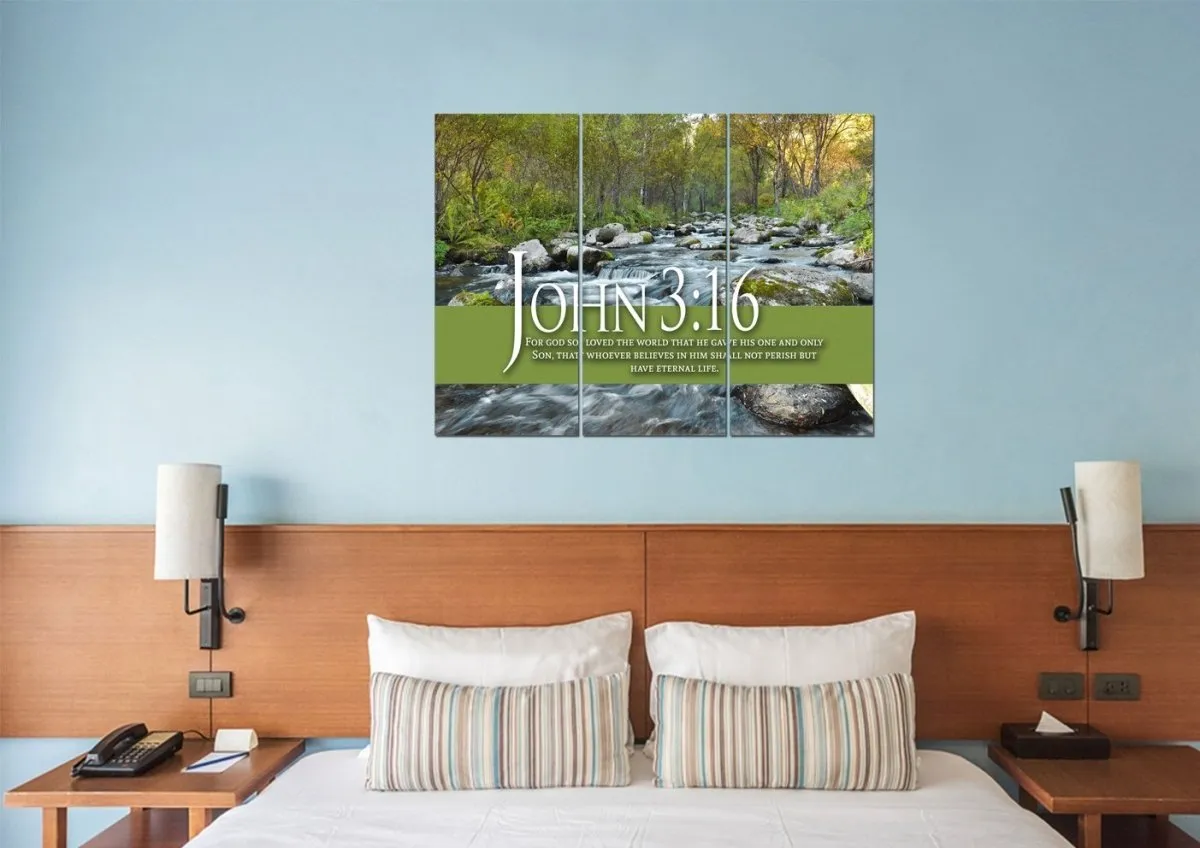 John 316 Niv #28 Bible Verse Canvas Wall Art - Christian Canvas Wall Art