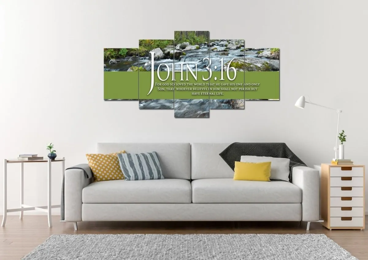 John 316 Niv #28 Bible Verse Canvas Wall Art - Christian Canvas Wall Art
