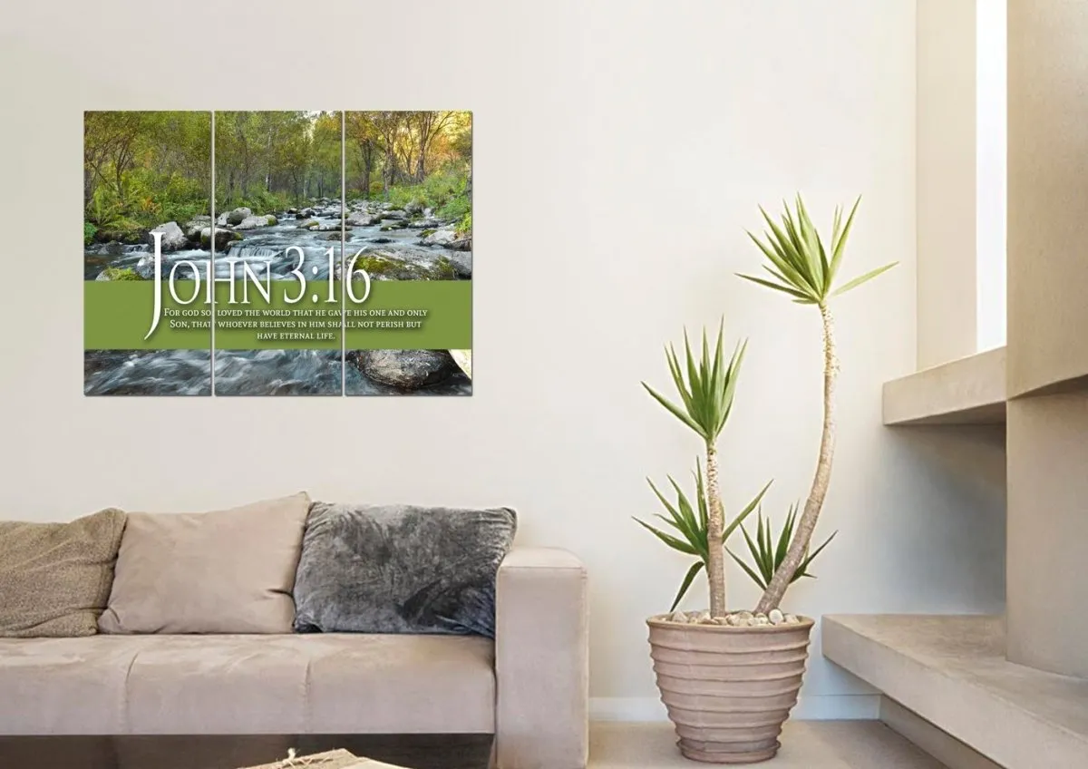 John 316 Niv #28 Bible Verse Canvas Wall Art - Christian Canvas Wall Art