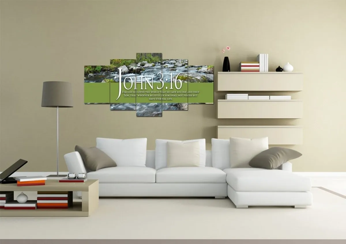 John 316 Niv #28 Bible Verse Canvas Wall Art - Christian Canvas Wall Art