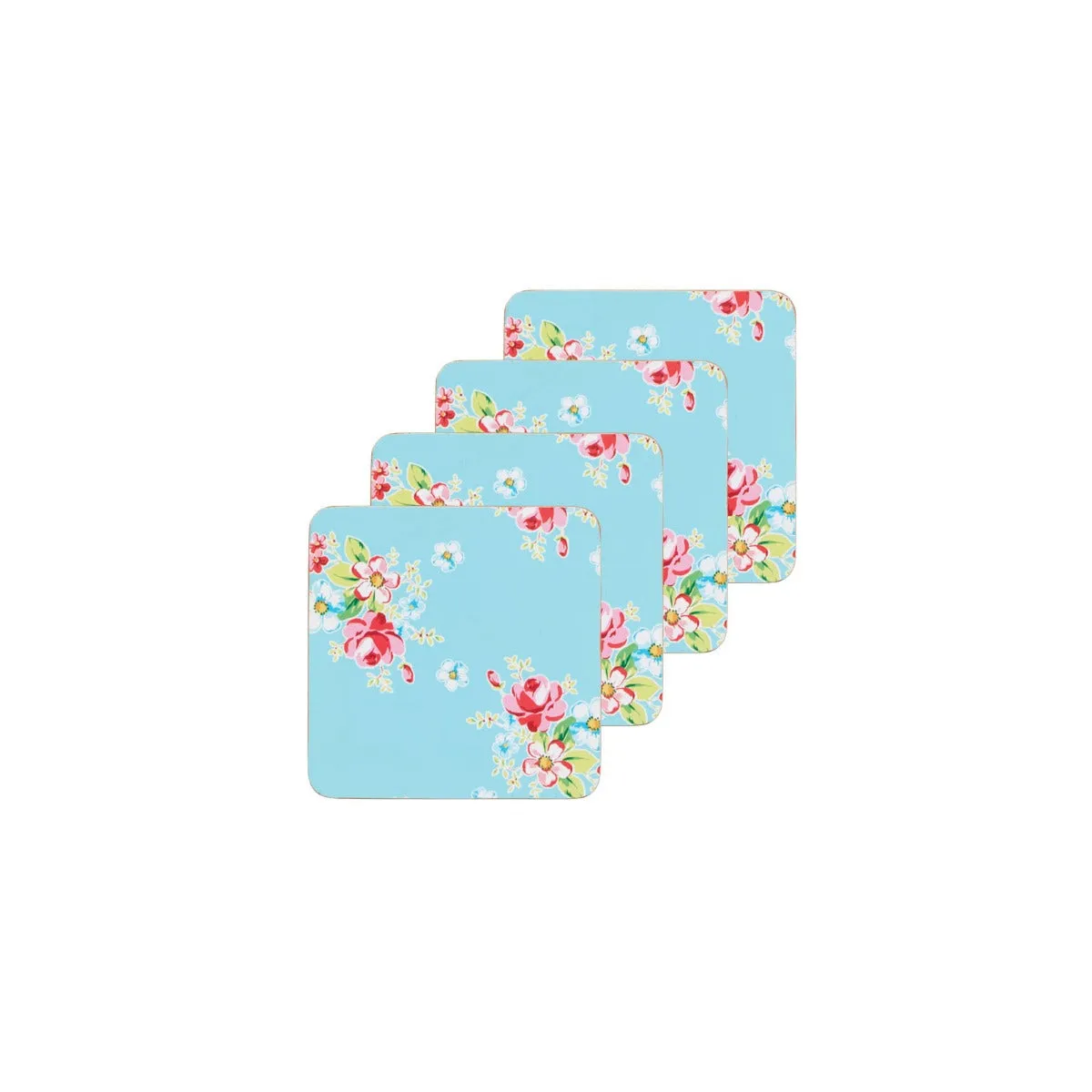 KitchenCraft English Rose Cork Coasters x4