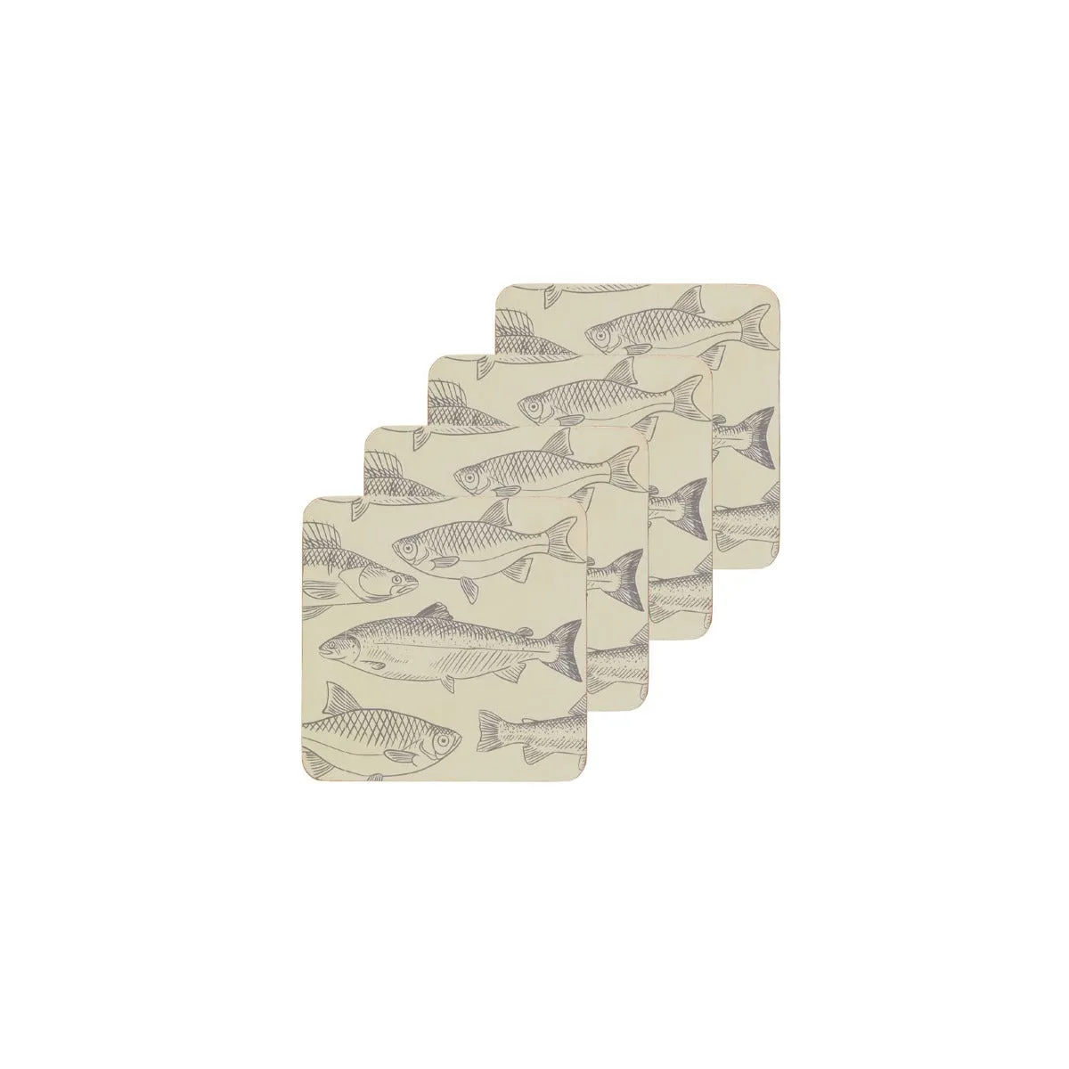 KitchenCraft Fish Cork Coasters x4