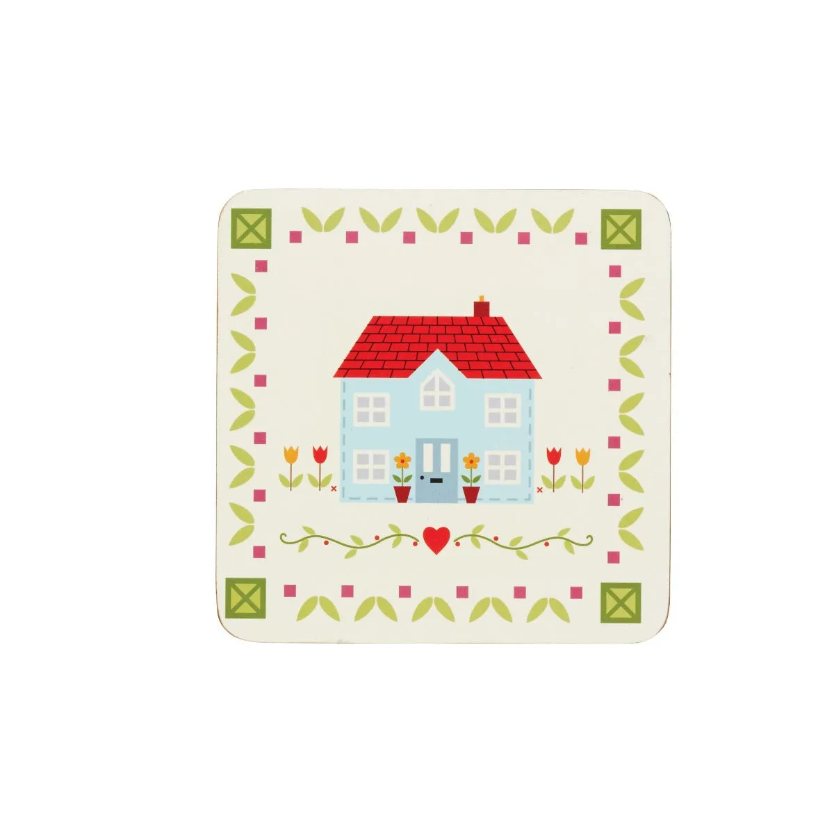 KitchenCraft Home Sweet Home Cork Coasters x4
