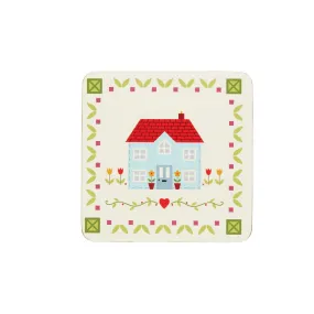 KitchenCraft Home Sweet Home Cork Coasters x4