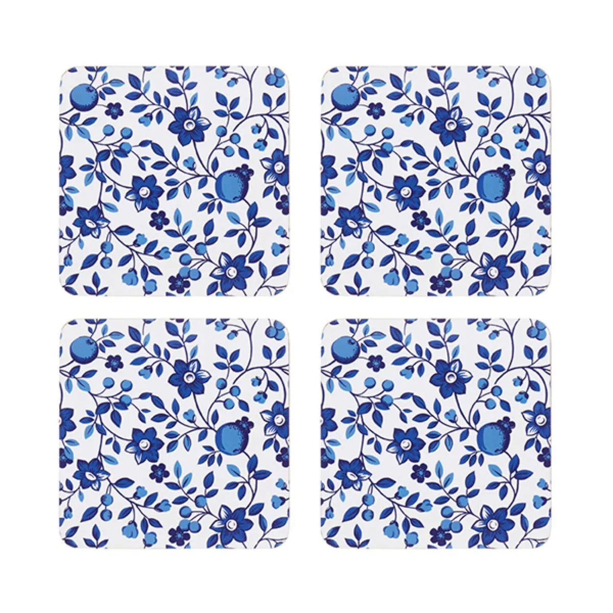 KitchenCraft Traditional Blue Cork Coasters x4