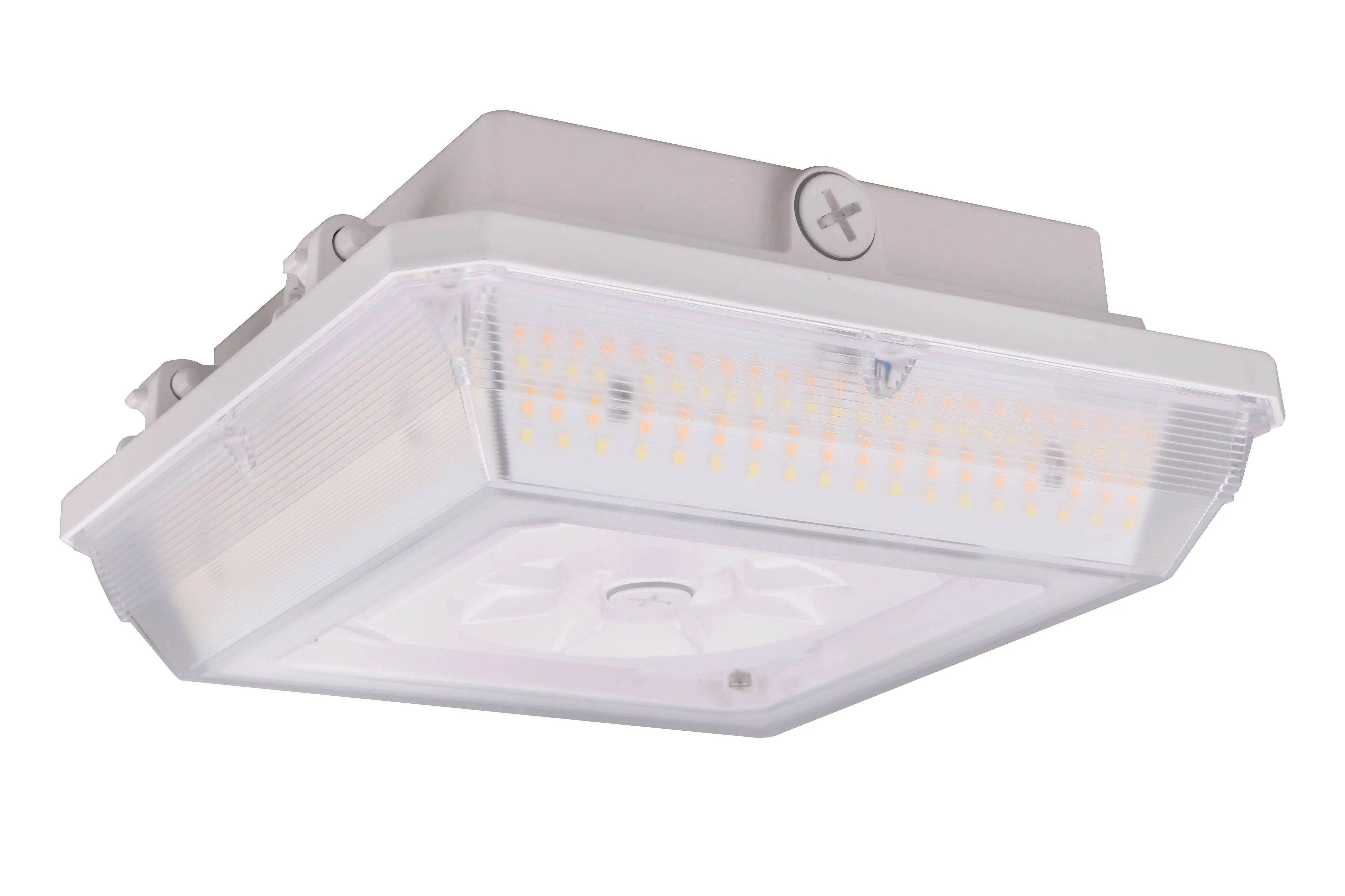 LED Parking Garage Fixture, PowerSet 45/35/25W, FieldCCeT 4000/5000K, 120-347V, 0-10V Dimming, White