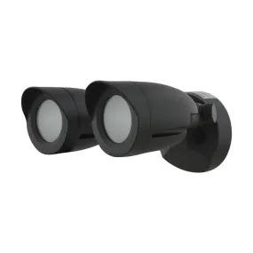 LED Security Light; Dual Head; Black Finish; 4000K