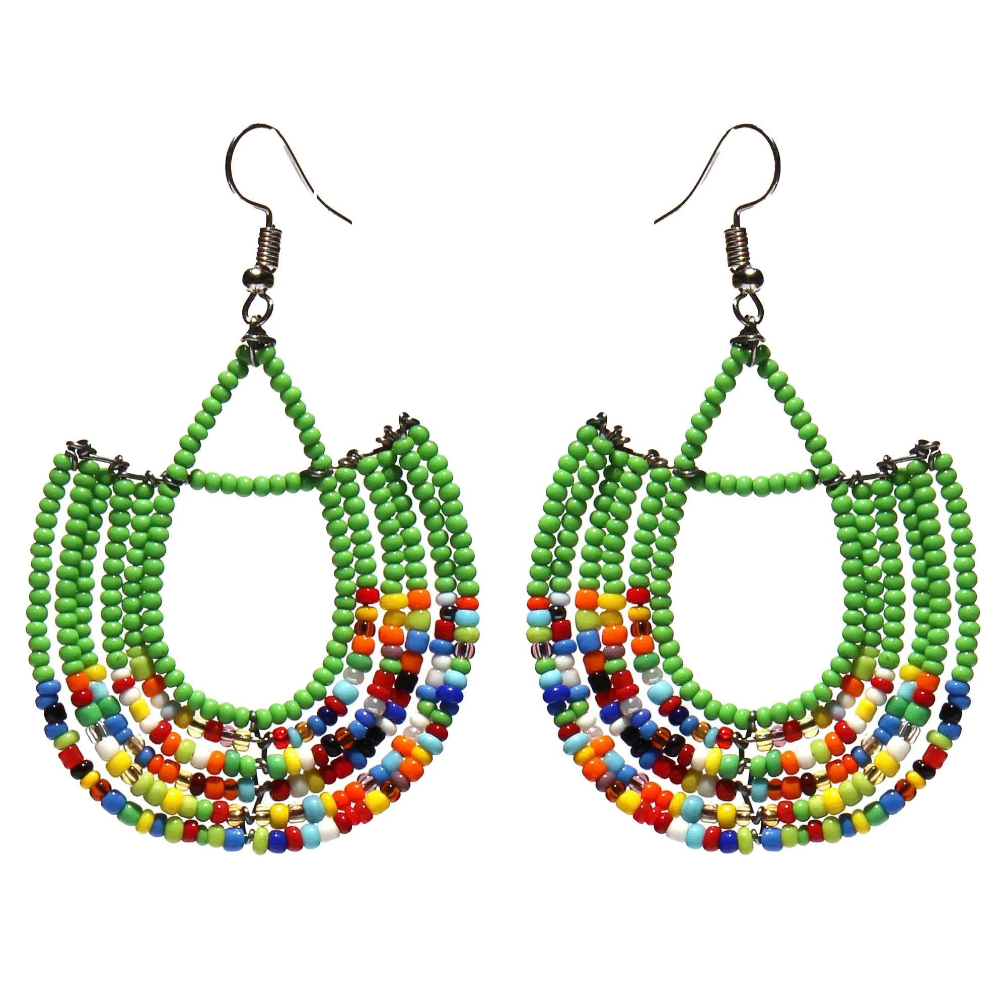 Maasai Bead Basket Dangle Earrings
