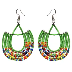 Maasai Bead Basket Dangle Earrings