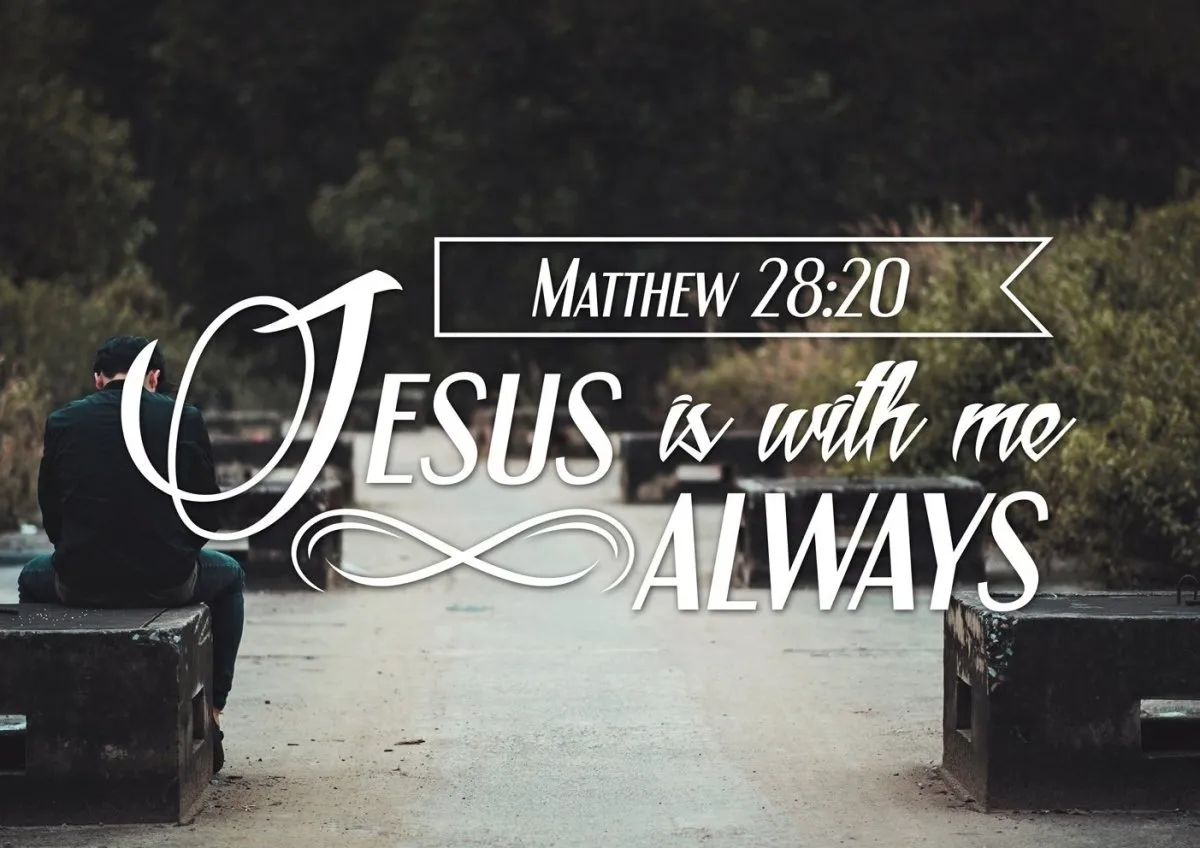 Matthew 2820 Jesus Is With Me Always Canvas Wall Art Print S - Christian Canvas Wall Art