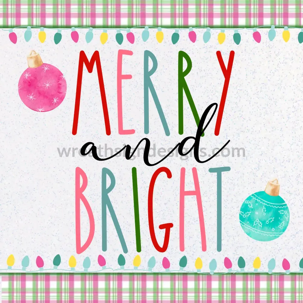 Merry and Bright Pastel Candy Christmas- square Metal  christmas Signs