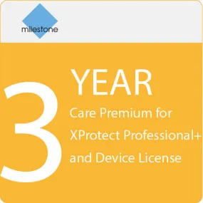 Milestone Care Premium for XProtect Professional  Device License 3Y MCPR-Y3XPPPLUSDL