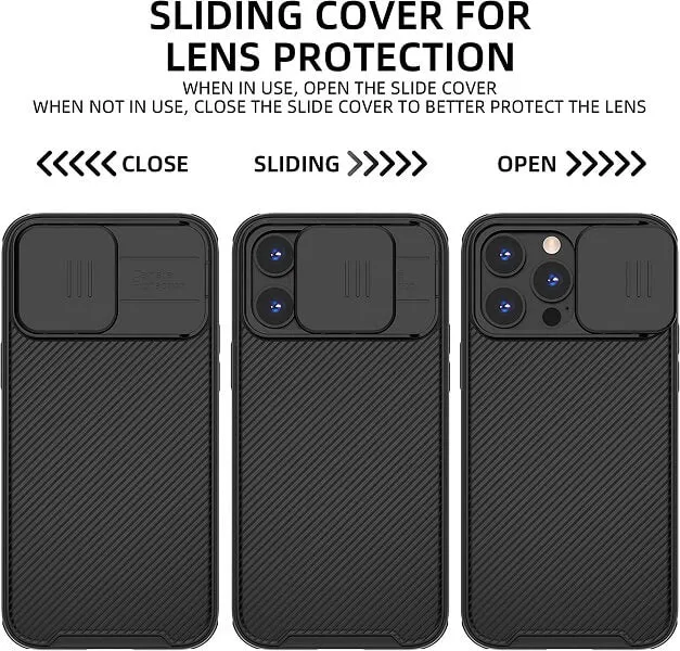 Nillkin For Apple iPhone 14 Pro Magsafe CamShield With Camera Protection Case Slim Magnetic Shockproof Cover (Black)