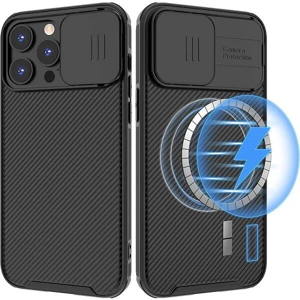 Nillkin For Apple iPhone 14 Pro Magsafe CamShield With Camera Protection Case Slim Magnetic Shockproof Cover (Black)