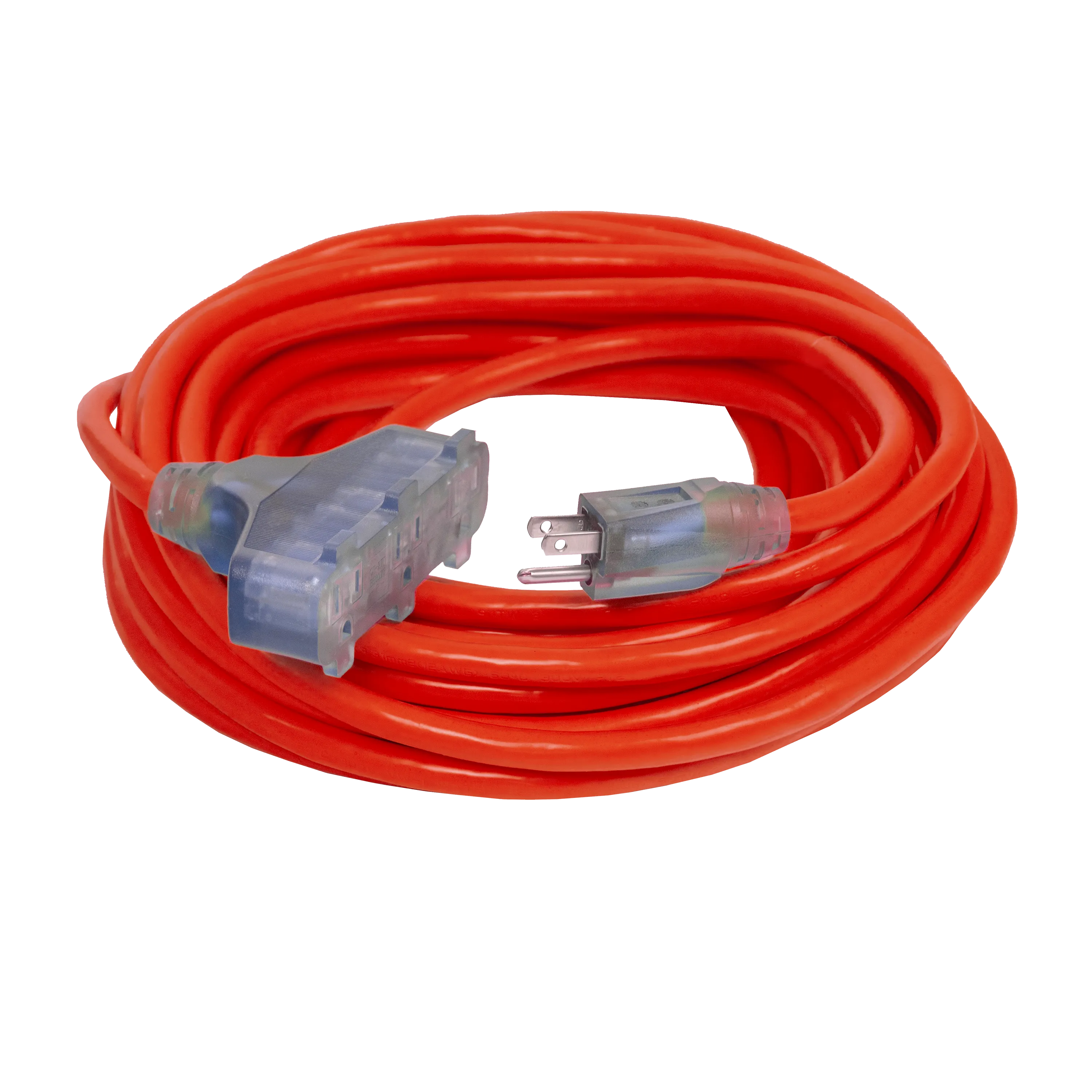 Outdoor Dual Lighted 3-Outlet Extension Cord w/ Safety CGM