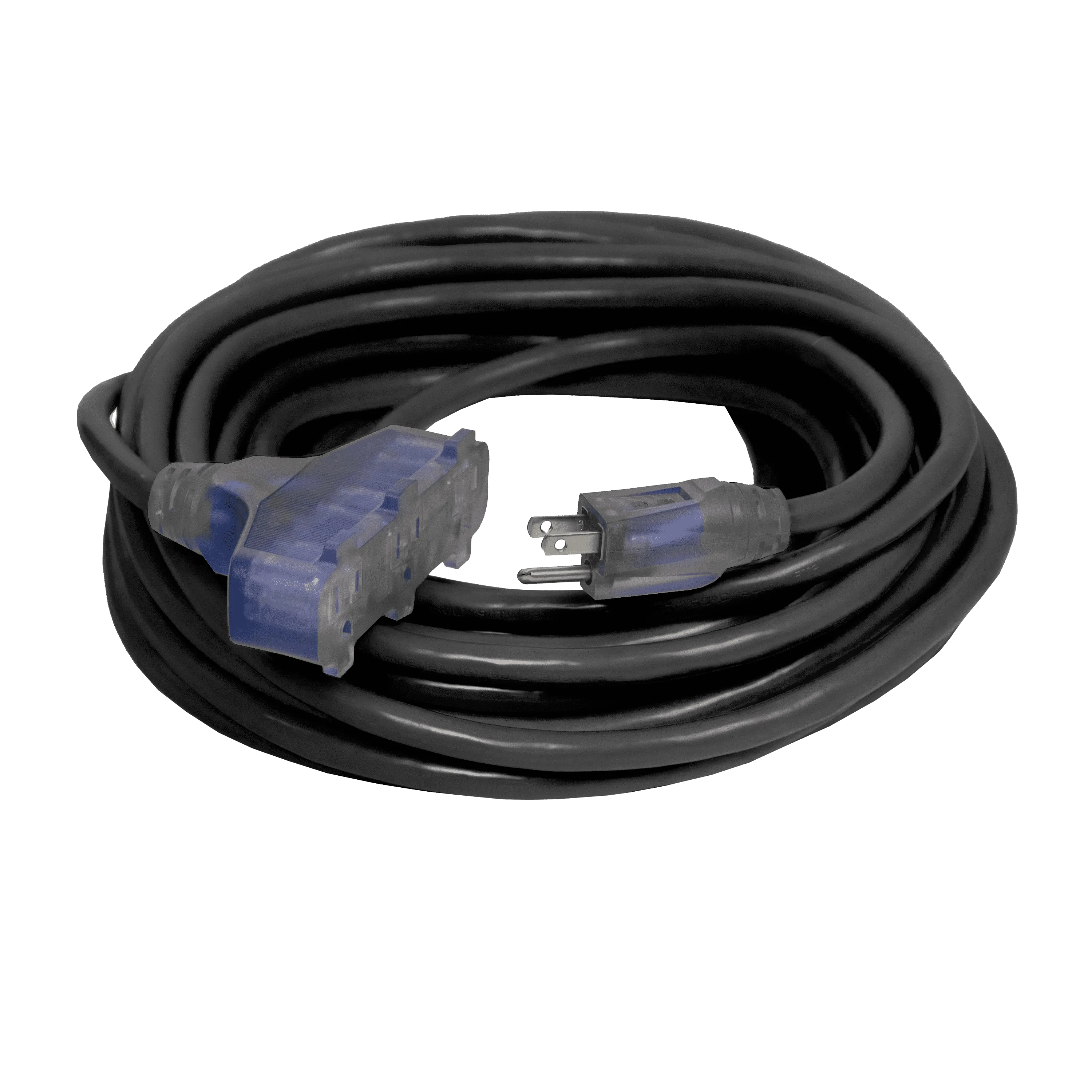 Outdoor Dual Lighted 3-Outlet Extension Cord w/ Safety CGM