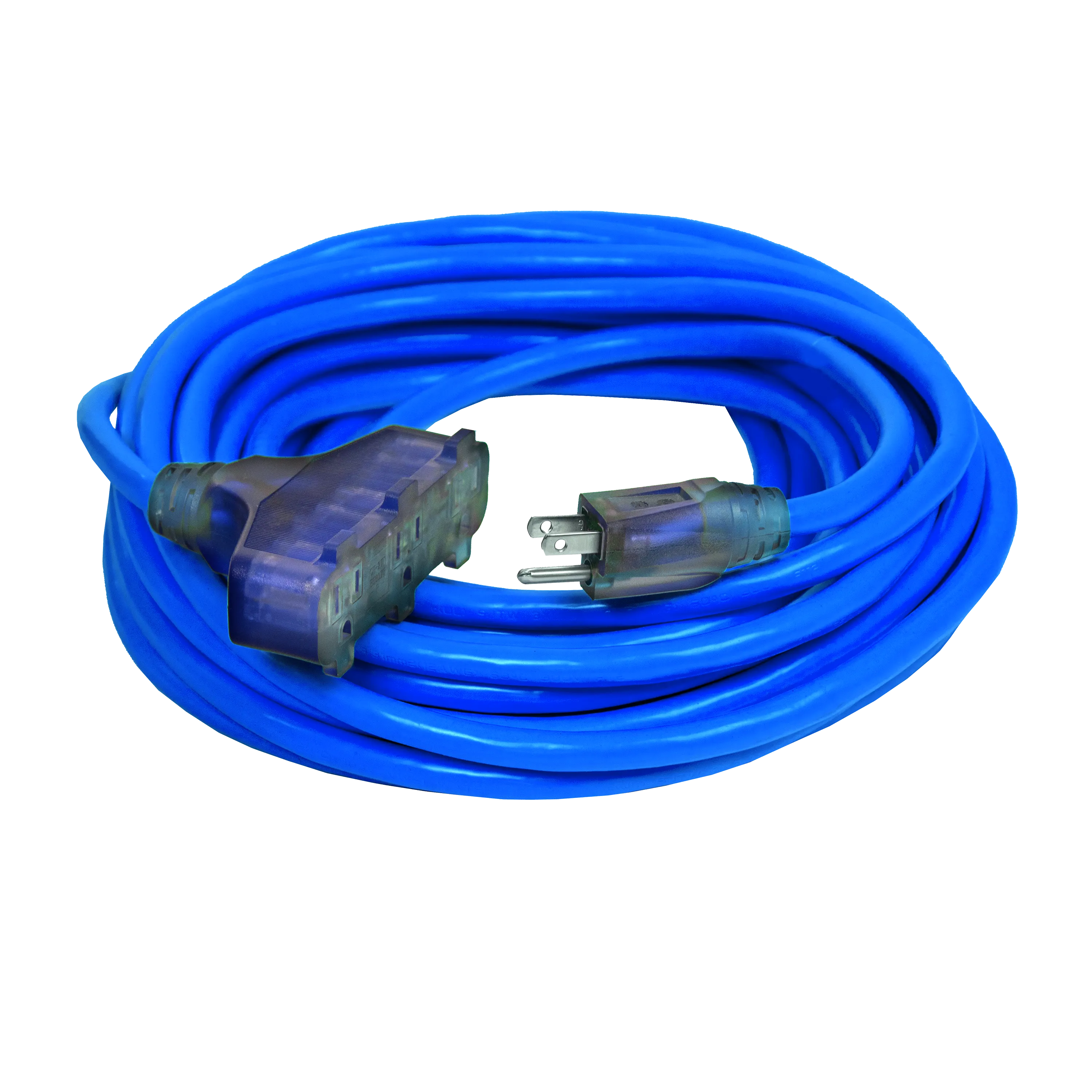 Outdoor Dual Lighted 3-Outlet Extension Cord w/ Safety CGM