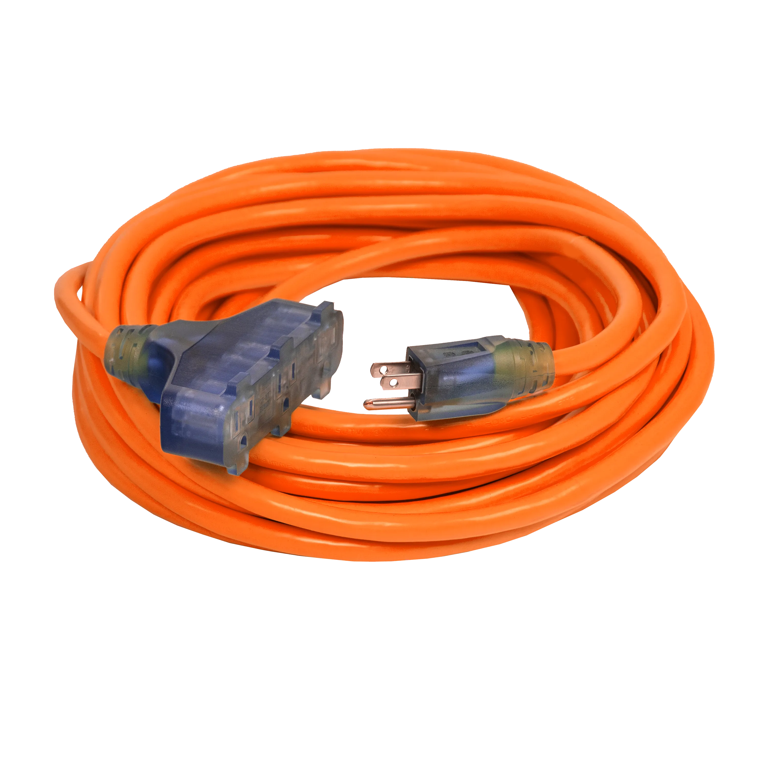 Outdoor Dual Lighted 3-Outlet Extension Cord w/ Safety CGM
