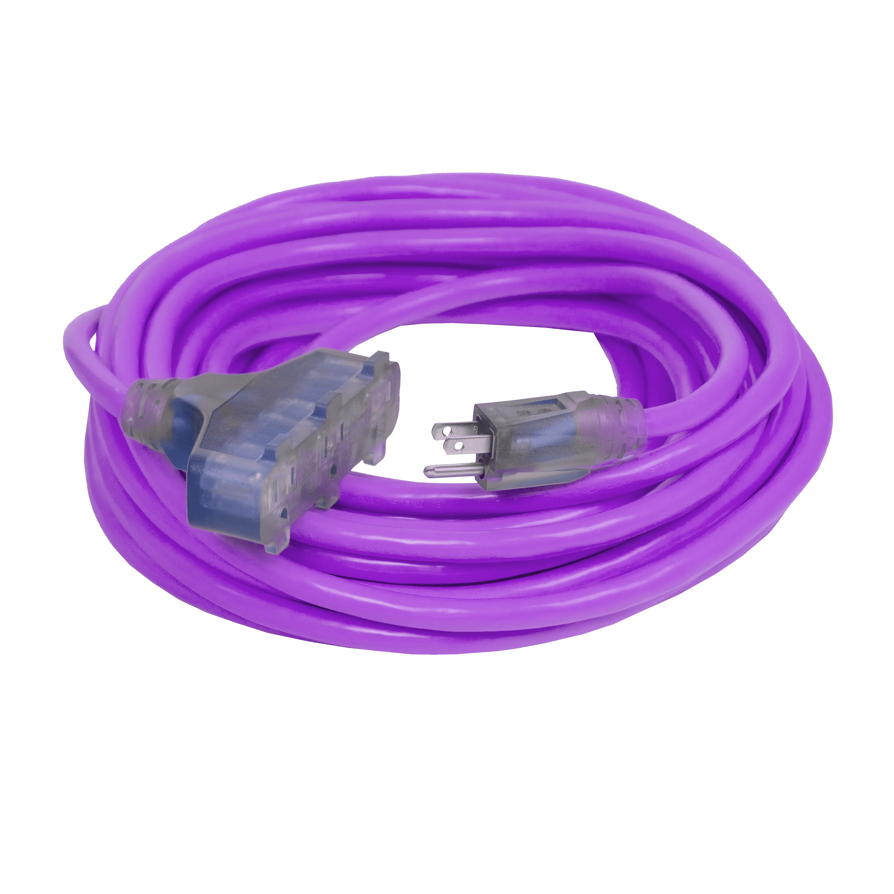 Outdoor Dual Lighted 3-Outlet Extension Cord w/ Safety CGM