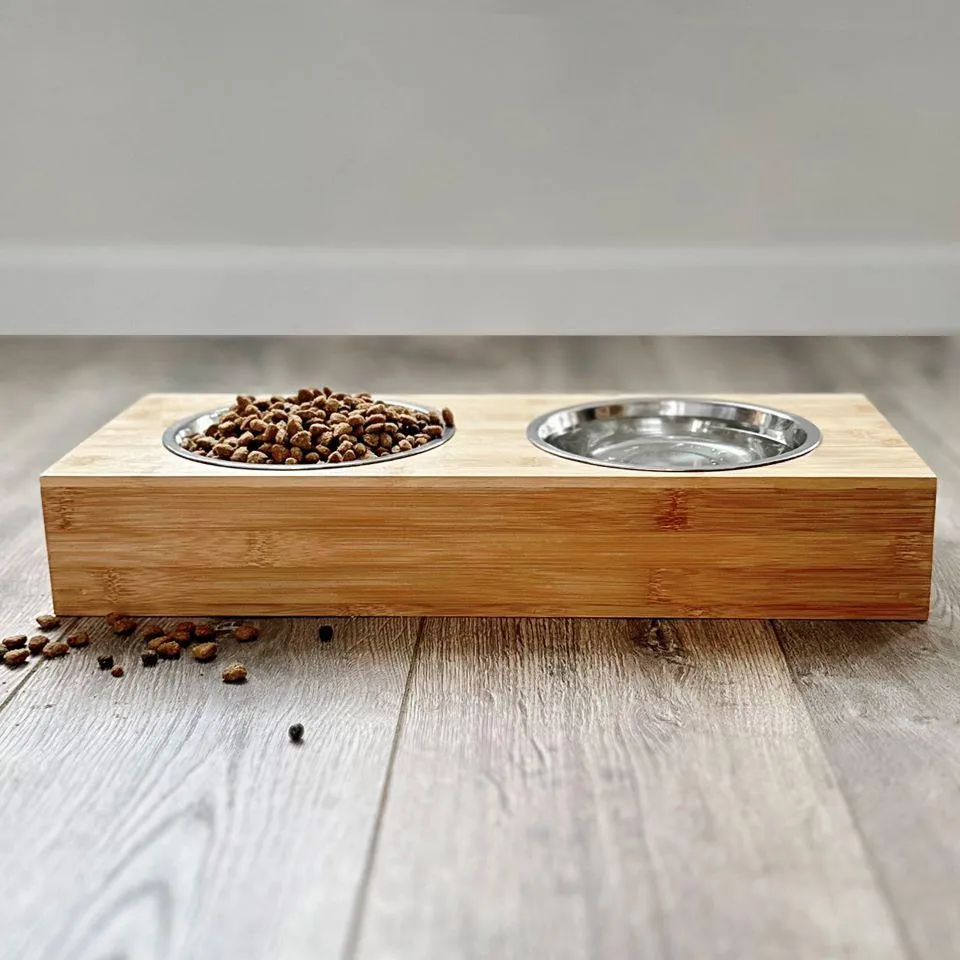 Personalized Dog and Cat Feeding Stands with Bowls