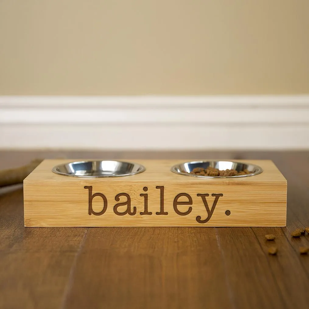 Personalized Dog and Cat Feeding Stands with Bowls