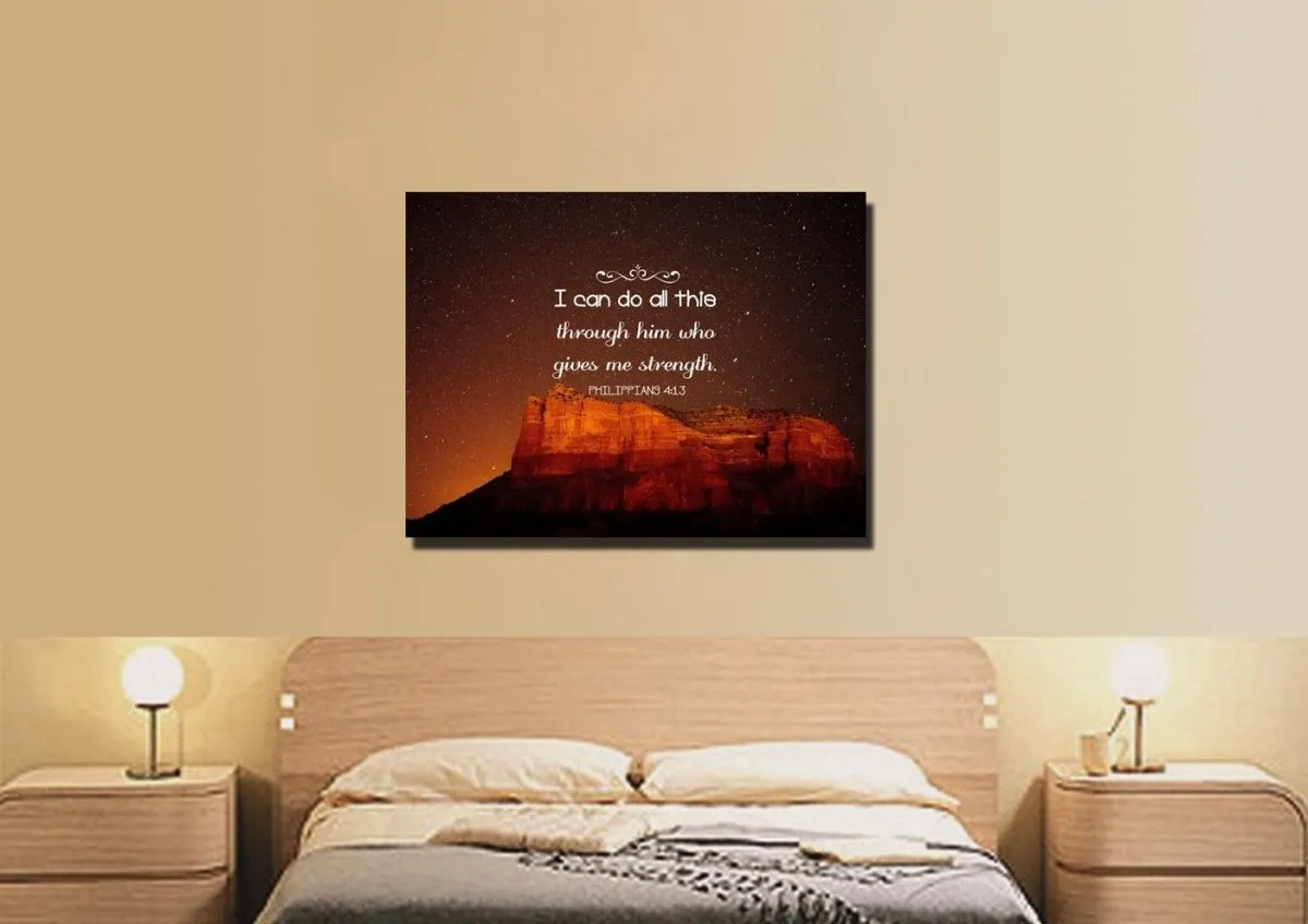 Philippians 413 Niv #5 Bible Verse Canvas Wall Art - Christian Canvas Wall Art