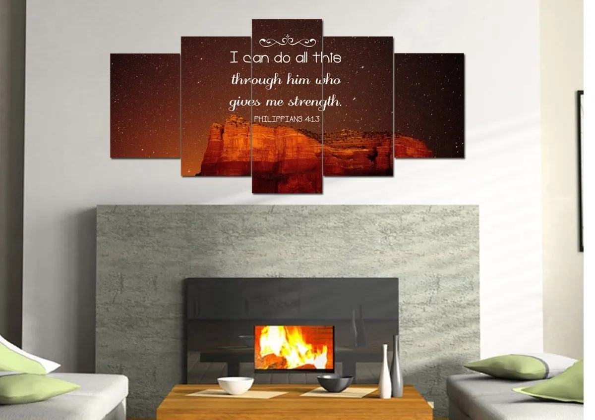 Philippians 413 Niv #5 Bible Verse Canvas Wall Art - Christian Canvas Wall Art