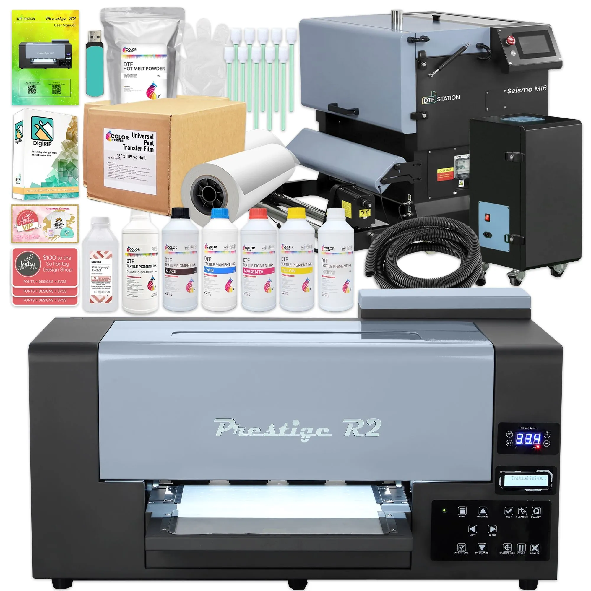 Prestige R2 DTF Roll Printer w/ M16 Inline Roll Shaker & Oven Bundle
