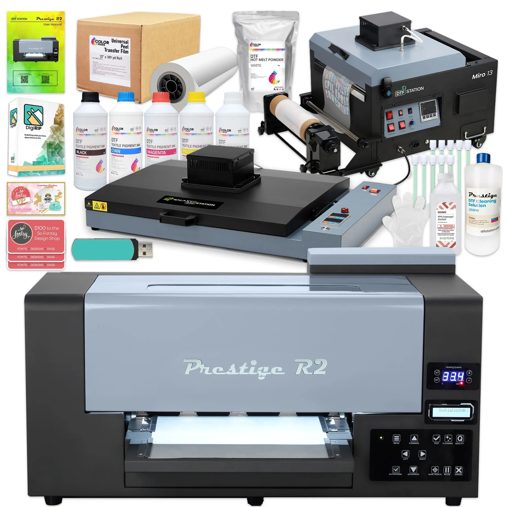 Prestige R2 DTF Roll Printer w/ Oven & Miro 13 Inline Production Bundle