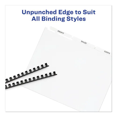 Print And Apply Index Maker Clear Label Unpunched Dividers, 3-tab, 11 X 8.5, White, 25 Sets