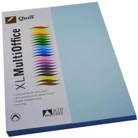 Quill Coloured A4 Copy Paper 80Gsm Powder Blue Pack 100 Sheets