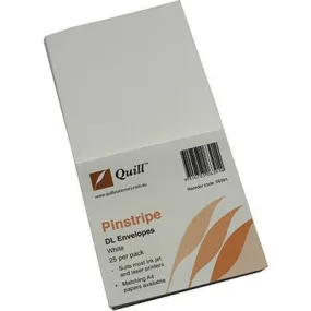 Quill Dl Envelopes Pinstripe White Pack 25
