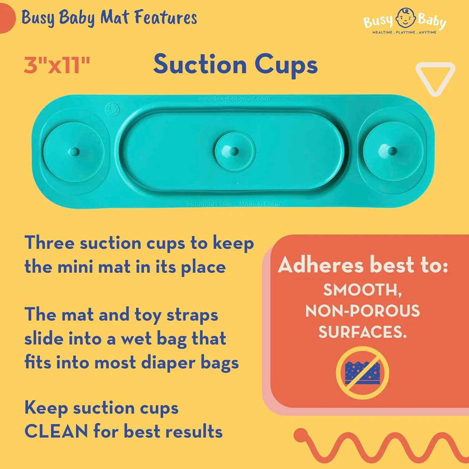 "Keep Toys off the Floor with Our Silicone Mini Suction Placemat for Babies & Toddlers | Adjustable Tethers and Travel Sleeve Included | Dishwasher Safe and BPA Free | Available in Tan"