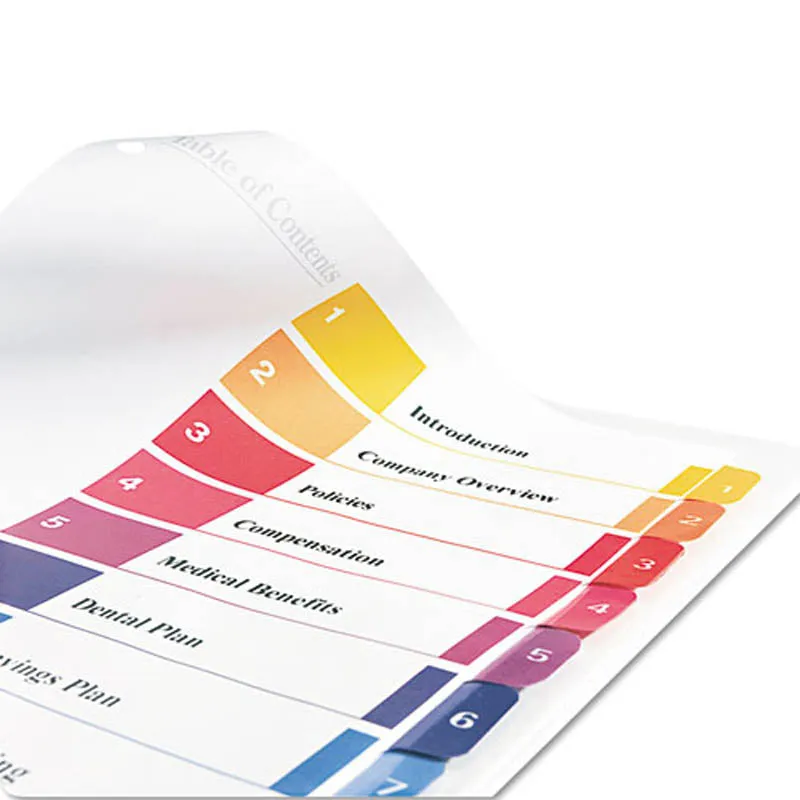 Ready Index Table of Contents Dividers w/ Multicolor Tabs, 1-10, Letter