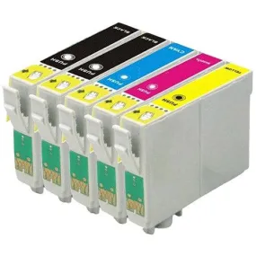 Remanufactured Epson 69 Ink Cartridges Set, 5 Color Set For, 2 black, 1 of each color Epson Stylus & Workforce