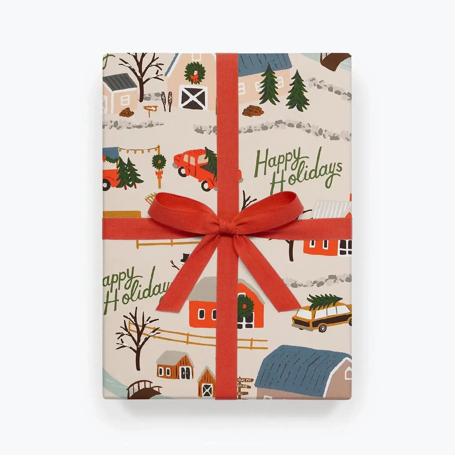 RIFLE PAPER CO. | ROLL OF 3 HOLIDAY TREE FARM WRAPPING SHEETS