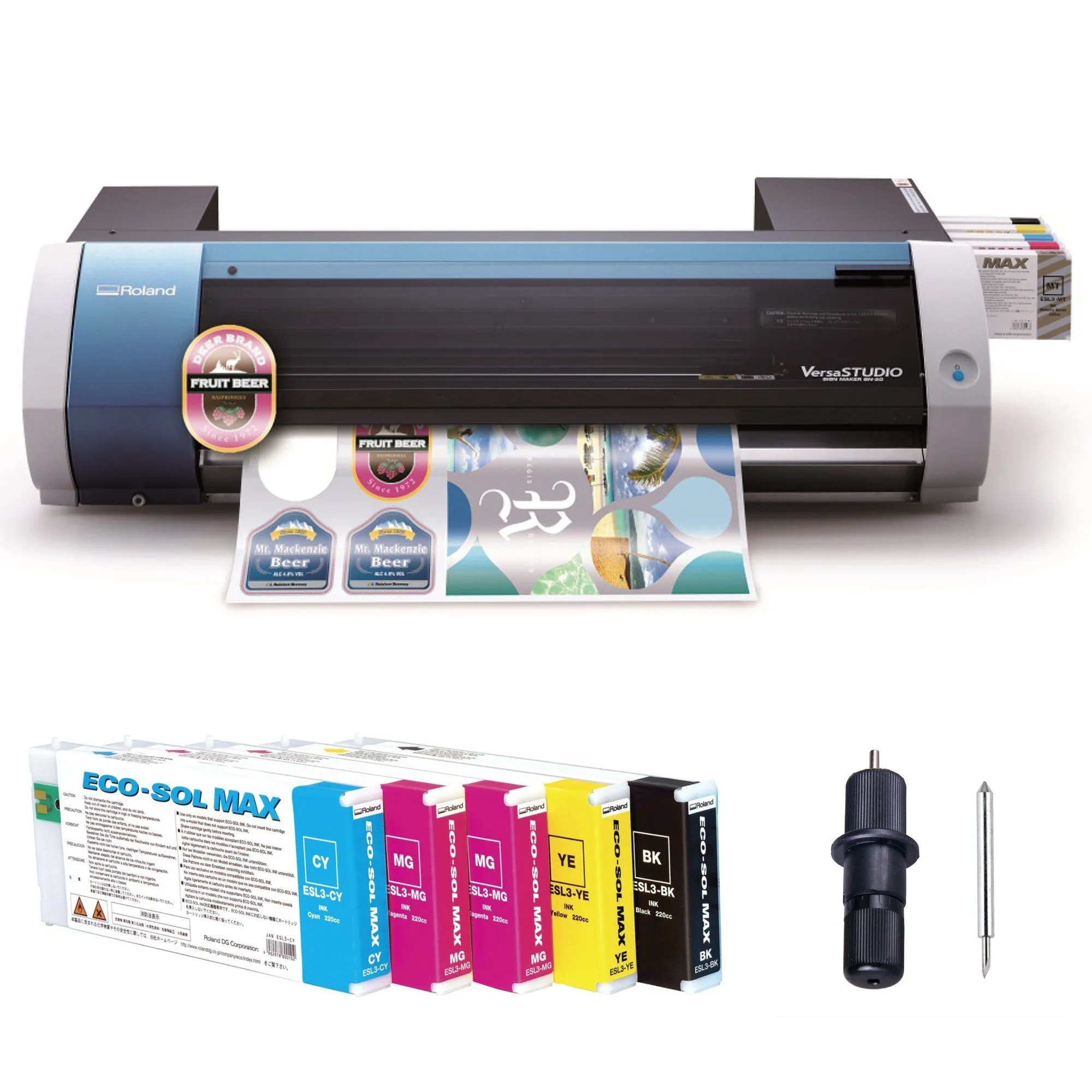 Roland BN-20 Eco-Solvent 20" Printer & Cutter w/ CMMYK Inks & GFP Laminator