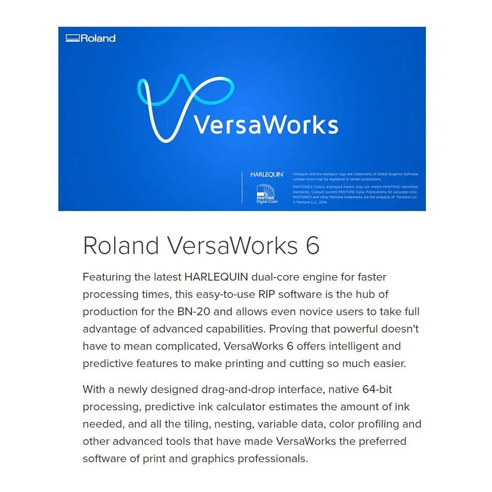 Roland VersaStudio BN-20 Eco-Solvent 20" Printer & Cutter w/ 30" GFP Laminator