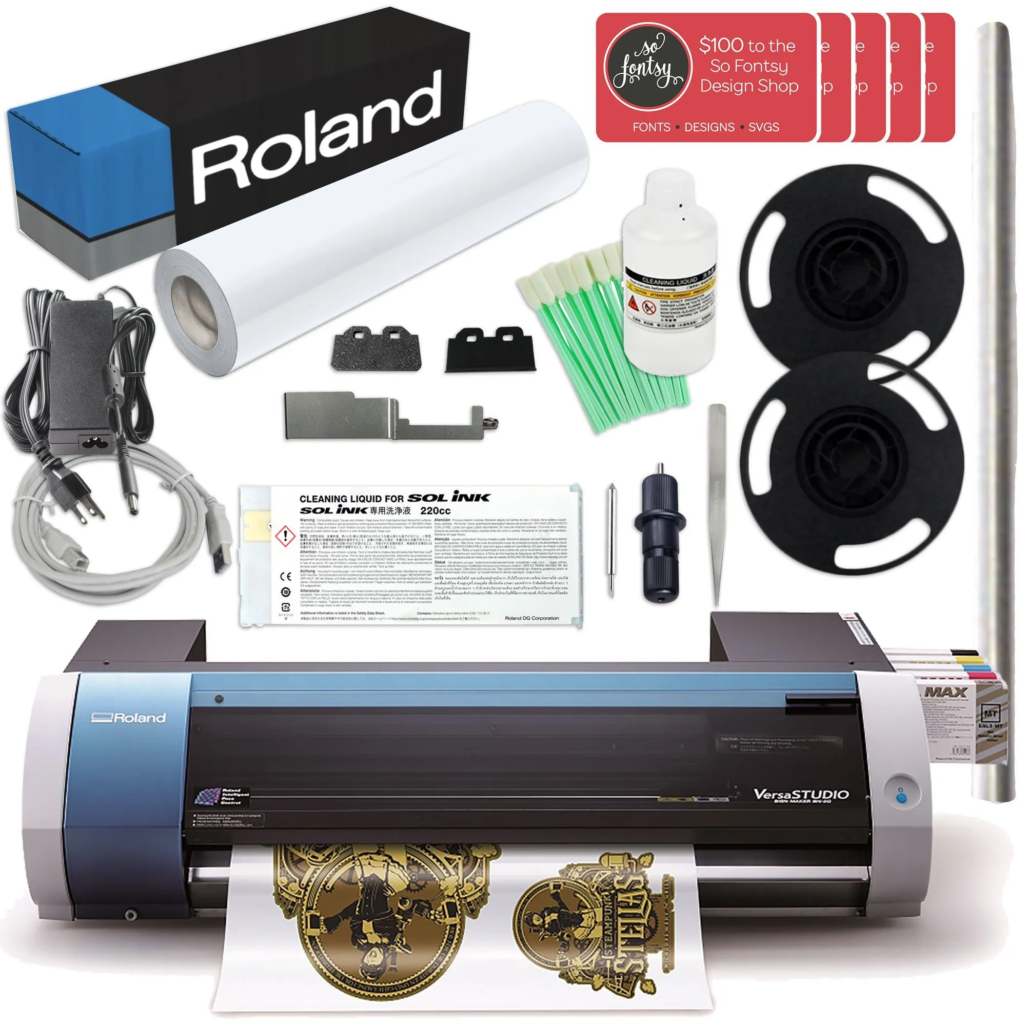 Roland VersaStudio BN-20 Eco-Solvent 20" Printer & Cutter w/ 30" GFP Laminator