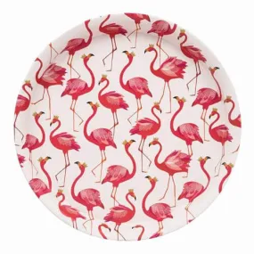 Sara Miller Round Serving Tray Flamingo