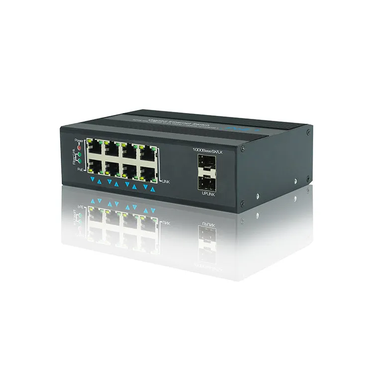 Silarius SIL-SW8POE1G Gigabit Industrial 8 Port POE Switch Gigabit 2 Fiber Port