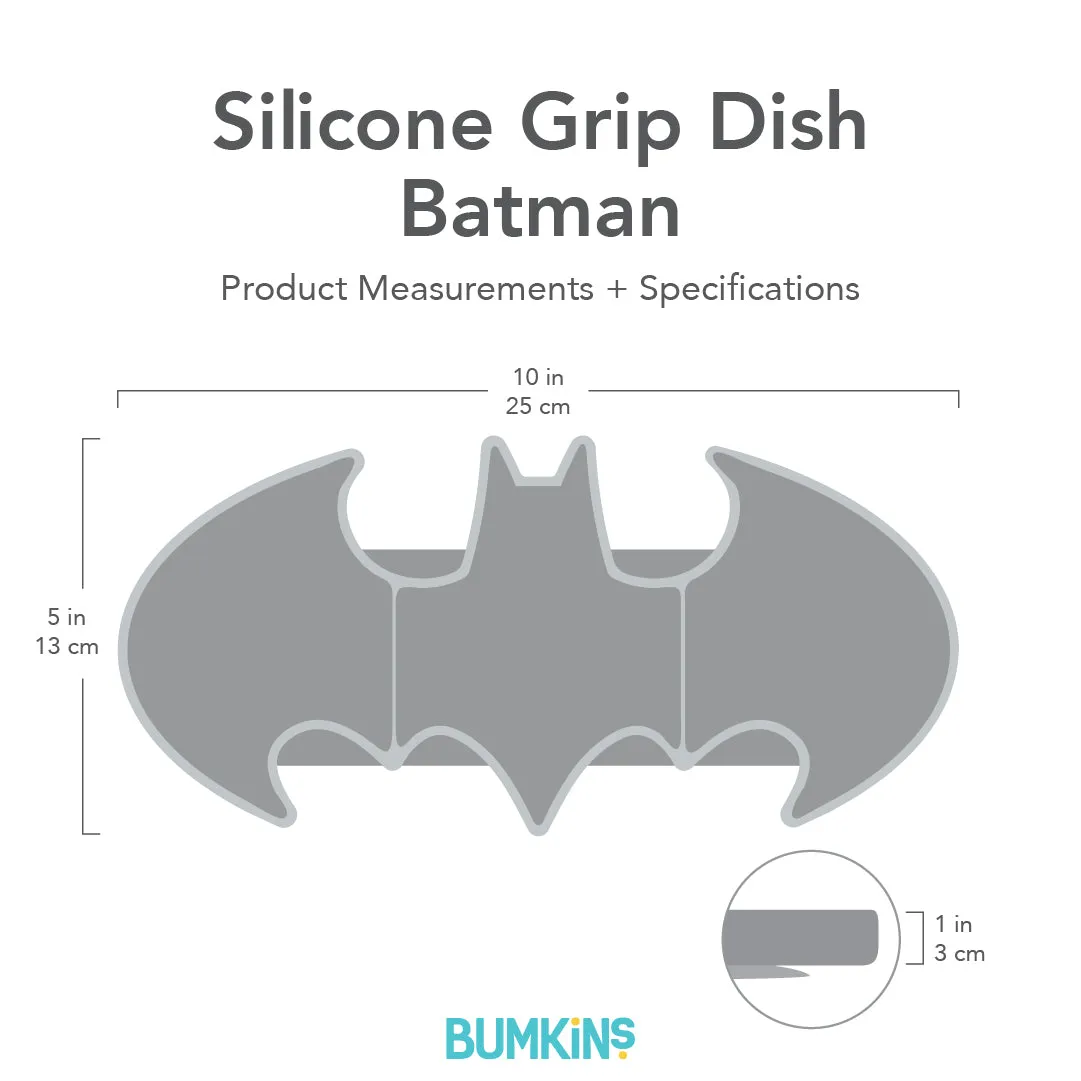 Silicone Grip Dish: Batman Gray