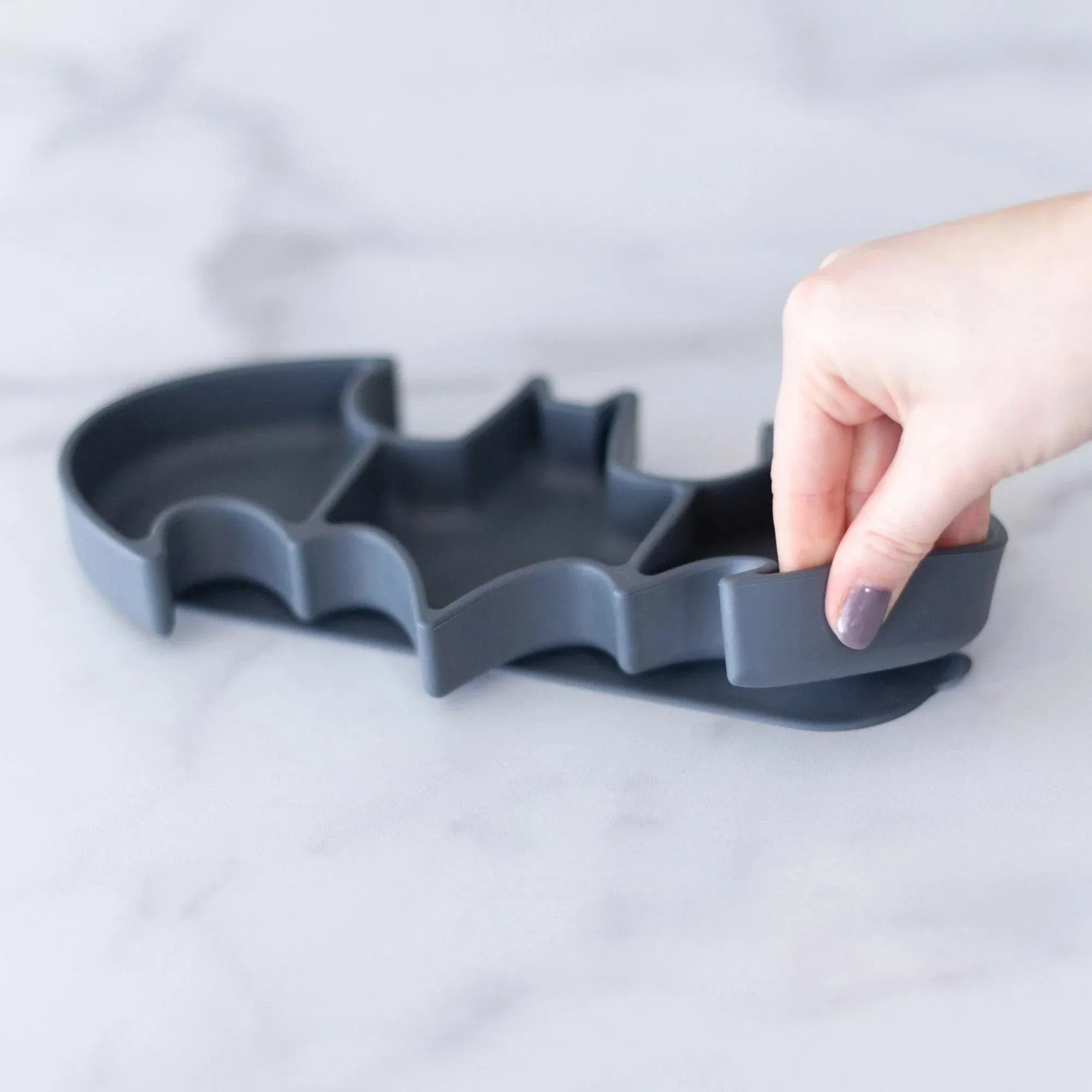 Silicone Grip Dish: Batman Gray