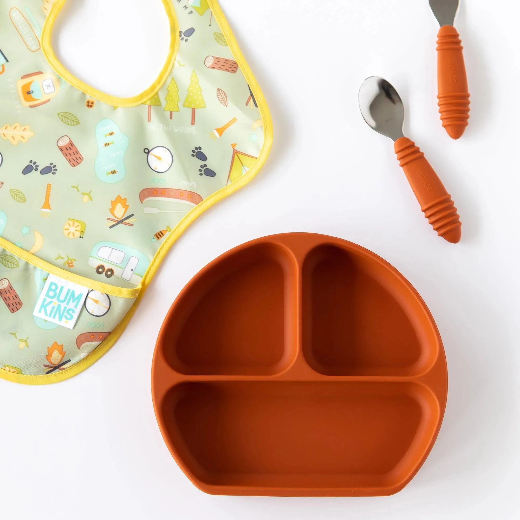 Silicone Grip Dish: Clay