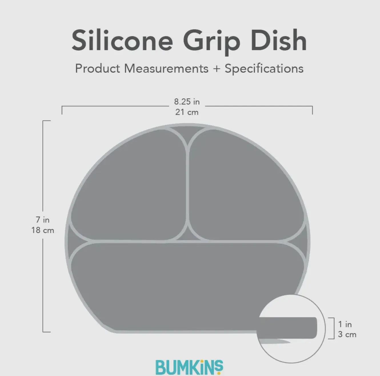 Silicone Grip Dish - Wood Grain