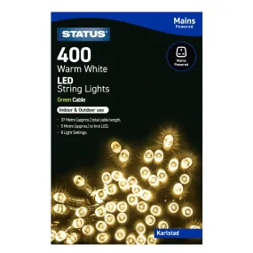 Status Karlstad 400 Warm White LED Indoor/Outdoor String Lights - HY745