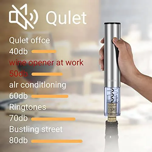 Upgraded-Quntis Electric Corkscrew Wine Bottle Opener with Foil Cutter Rechargeable